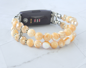 Golden Mother of Pearl Watch Band for FitBit Inspire 3