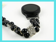 Load image into Gallery viewer, Black Onyx and Obsidian Watch band for Samsung Watch
