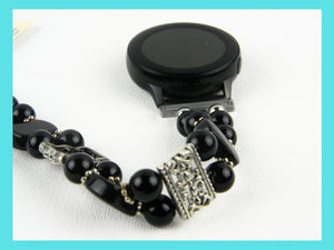 Black Onyx and Obsidian Watch band for Samsung Watch