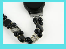 Load image into Gallery viewer, Black Onyx and Obsidian Watch band for Samsung Watch
