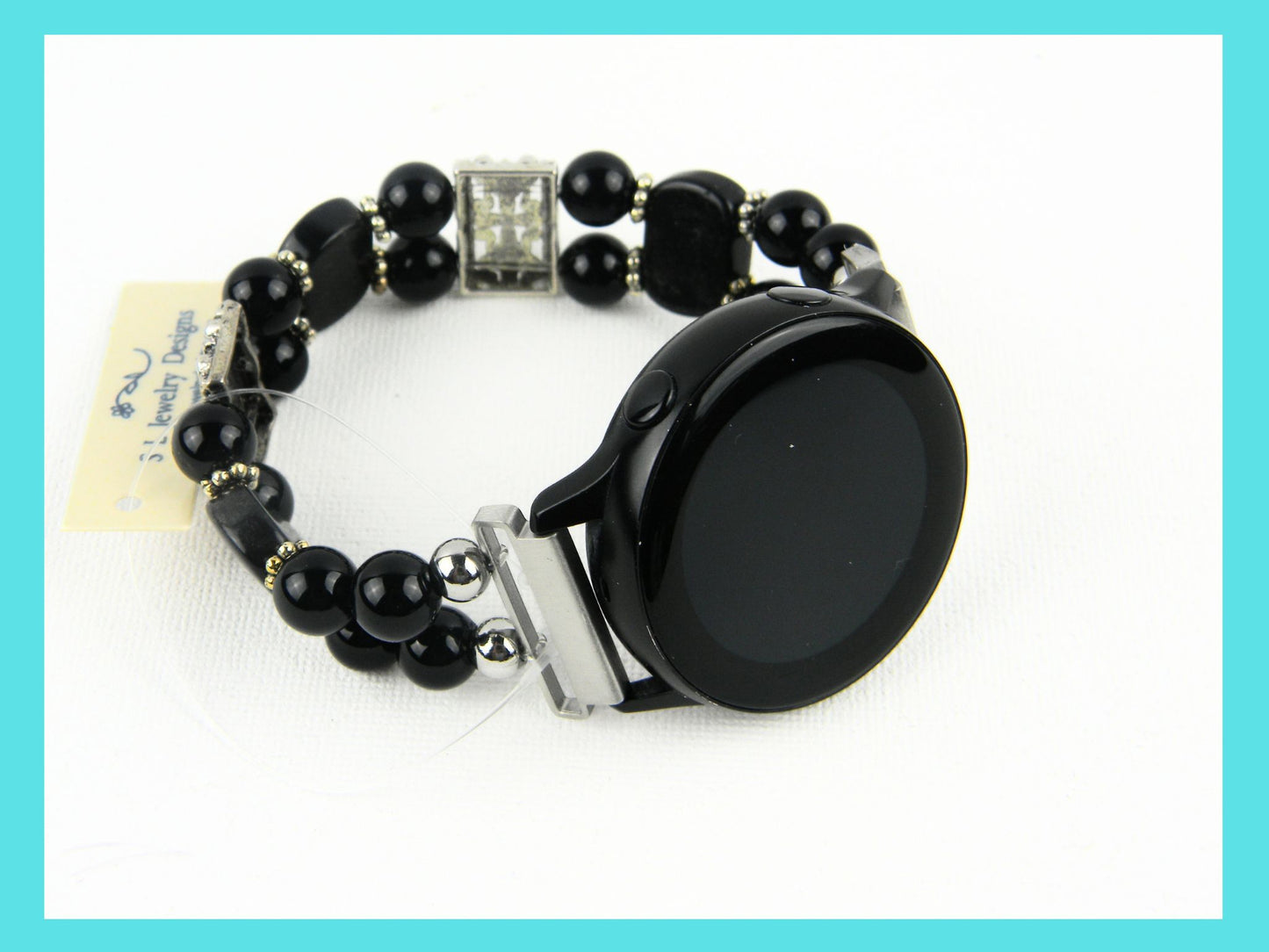 Black Onyx and Obsidian Watch band for Samsung Watch