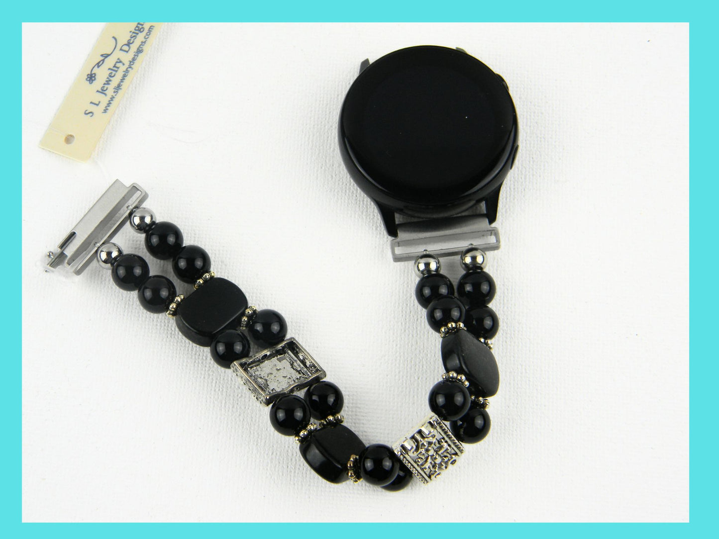 Black Onyx and Obsidian Watch band for Samsung Watch