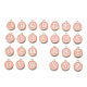 Alphabet Letter Charms Pink, Round Double-side Enamel