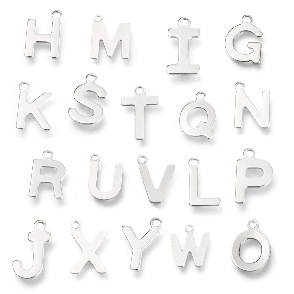 A-Z Initial Charm, Stainless Steel