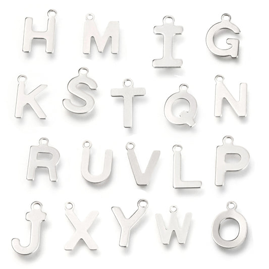 A-Z Initial Charm, Stainless Steel