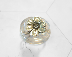 Silver Flower Ring, Wire Wrapped Sterling Silver Ring