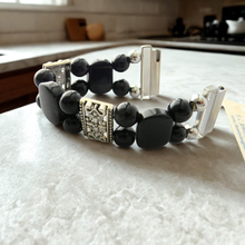 Load image into Gallery viewer, Black Onyx and Obsidian Watch band for Samsung Watch
