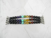 Load image into Gallery viewer, Chakra Energy Bracelet Watch Band for Apple Watch Three Strand Yoga &amp; Meditation Mala Stones
