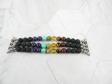 Load image into Gallery viewer, Chakra Energy Bracelet Watch Band for Apple Watch Three Strand Yoga &amp; Meditation Mala Stones
