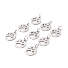 Load image into Gallery viewer, Dog Paw Stainless Steel Cut Out Charm
