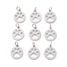 Load image into Gallery viewer, Dog Paw Stainless Steel Cut Out Charm
