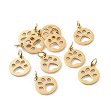 Load image into Gallery viewer, Dog Paw Stainless Steel Cut Out Charm

