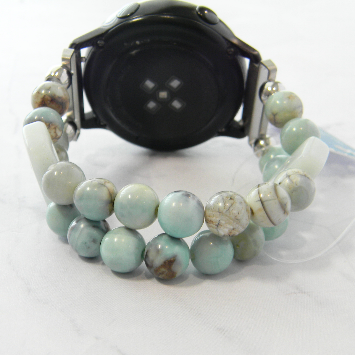Enameled Agate & Amazonite Bracelet Watch Band for Samsung