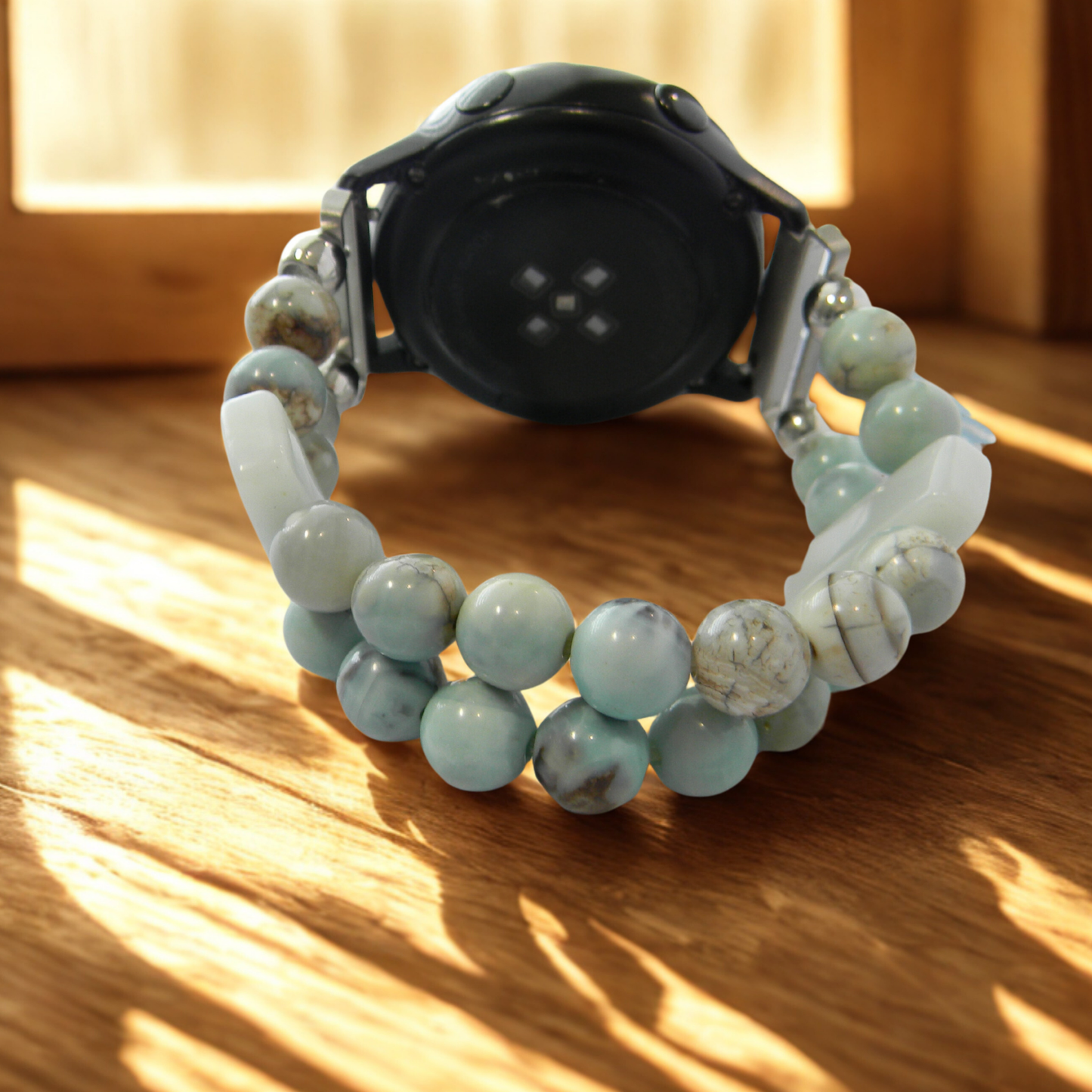 Enameled Agate & Amazonite Bracelet Watch Band for Samsung