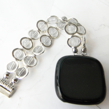 Load image into Gallery viewer, Silver Ovals and Clear Beads Watch Band for Fitbit Versa 3&amp;4 Smart Watch
