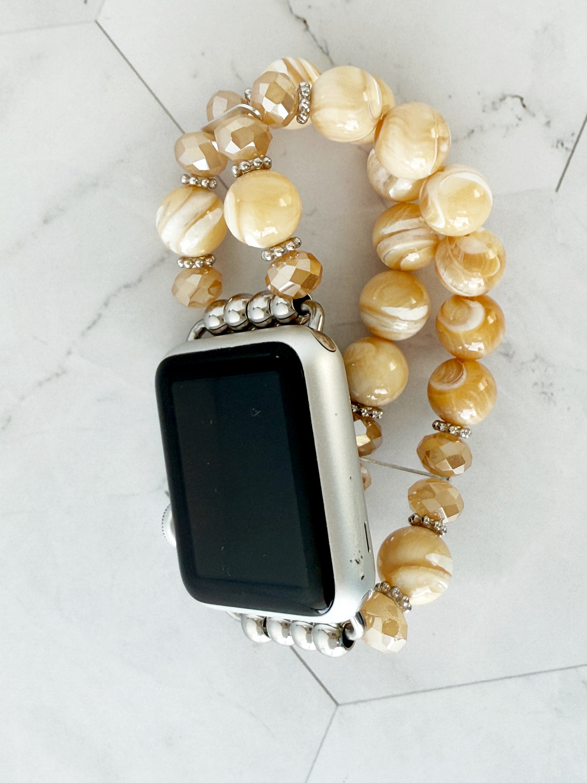 Golden Mother of Pearl Smartwatch Band for Apple Watch