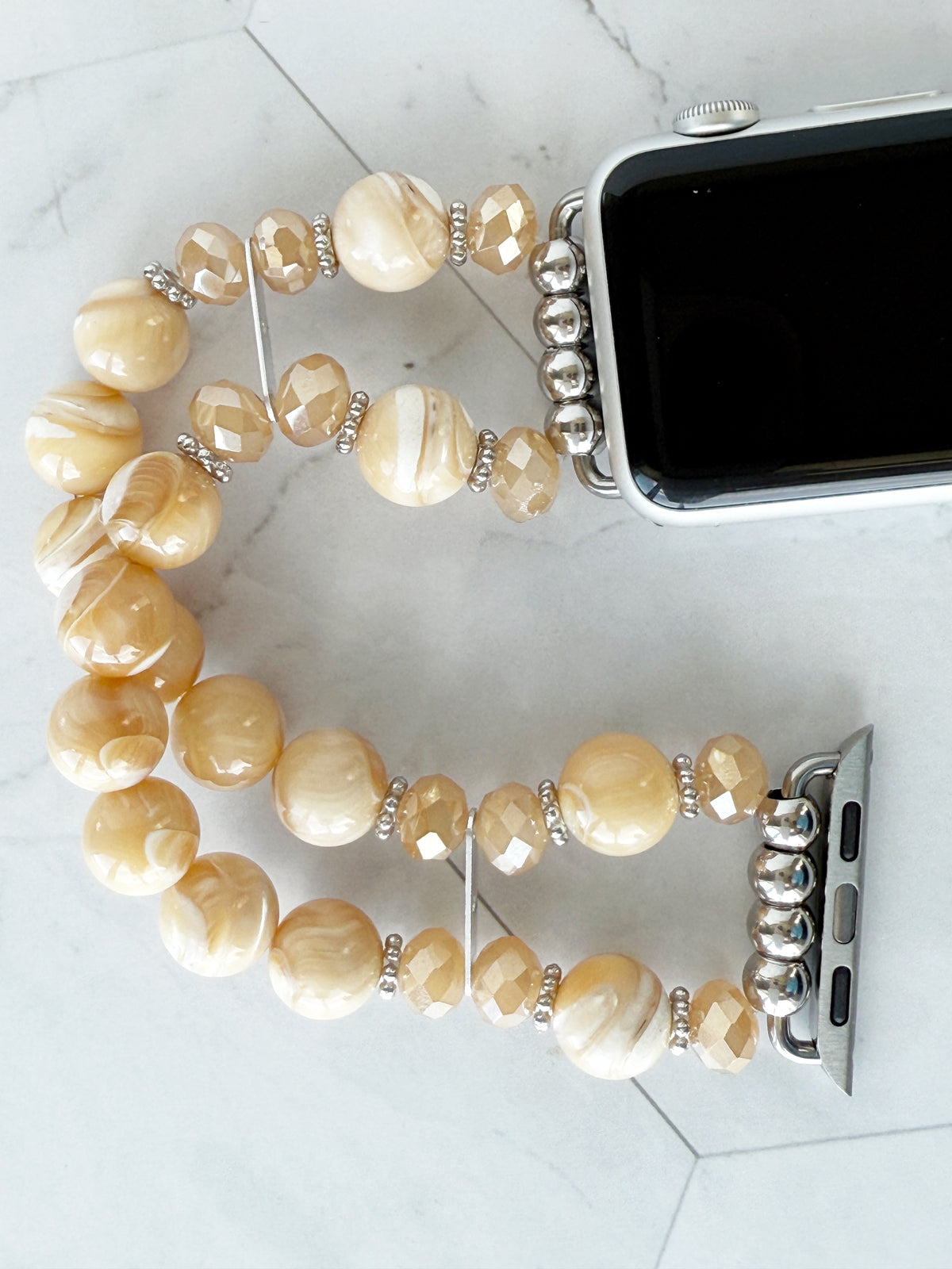 Golden Mother of Pearl Smartwatch Band for Apple Watch