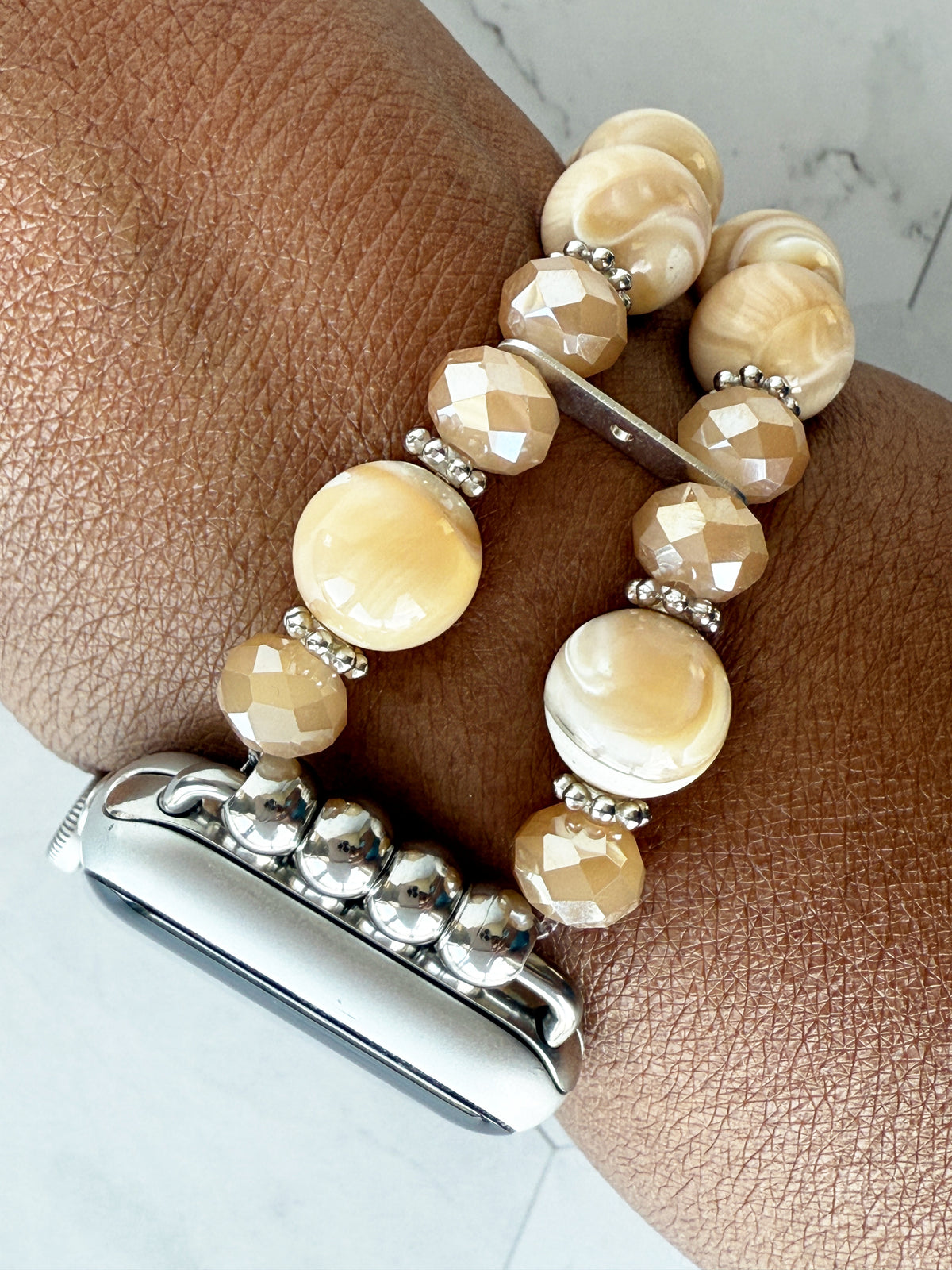 Golden Mother of Pearl Smartwatch Band for Apple Watch