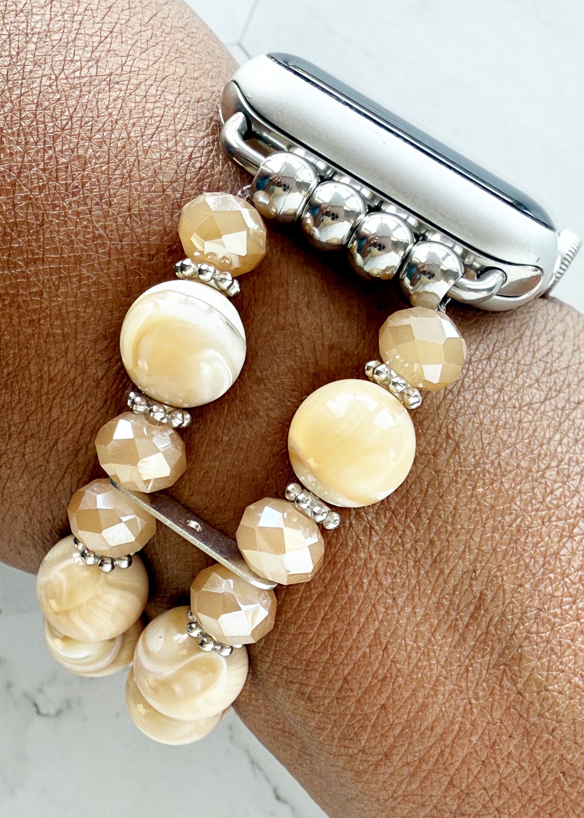 Golden Mother of Pearl Smartwatch Band for Apple Watch