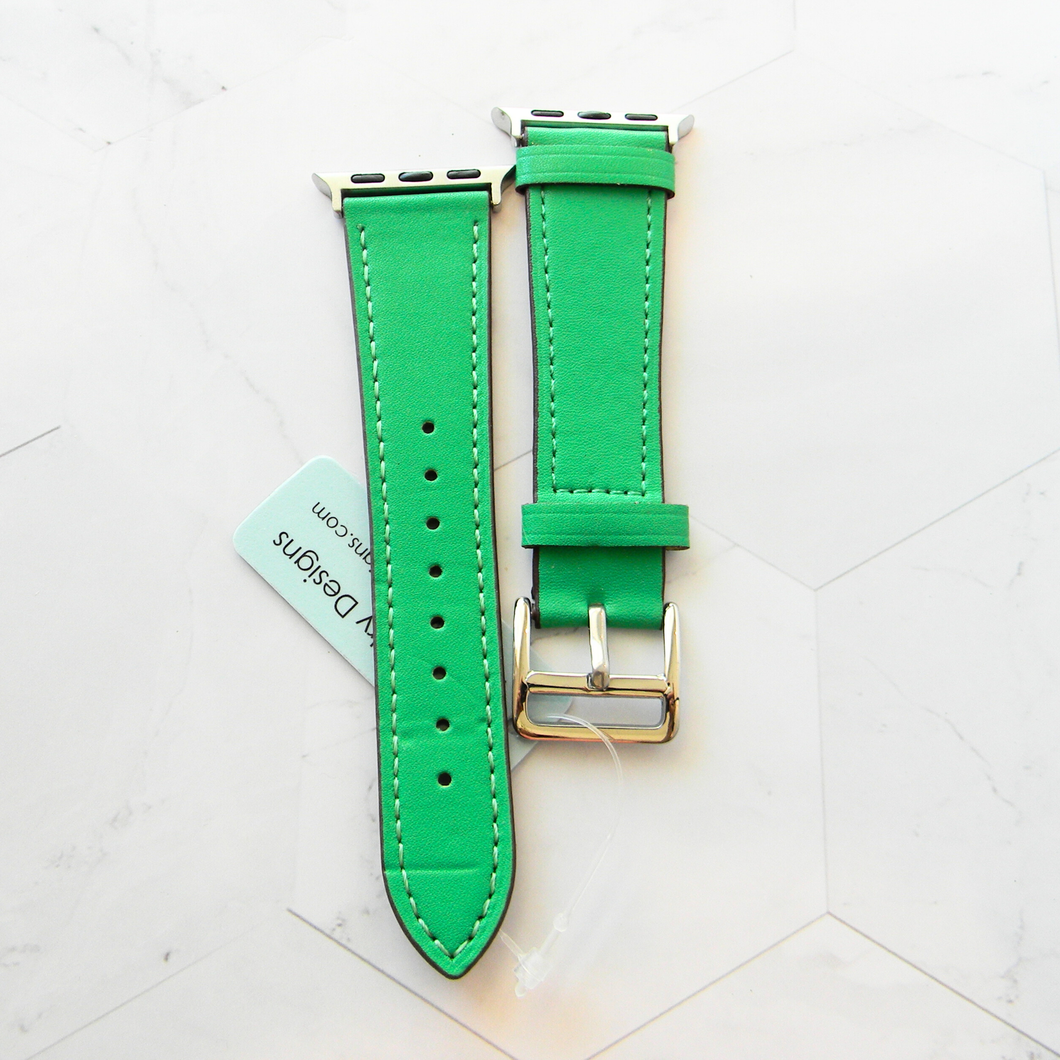Leather Watch Bands Made for with Apple Watch - Solid Color Bands