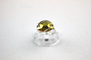 Sterling Silver Hexagon Sunshine Crystal Ring
