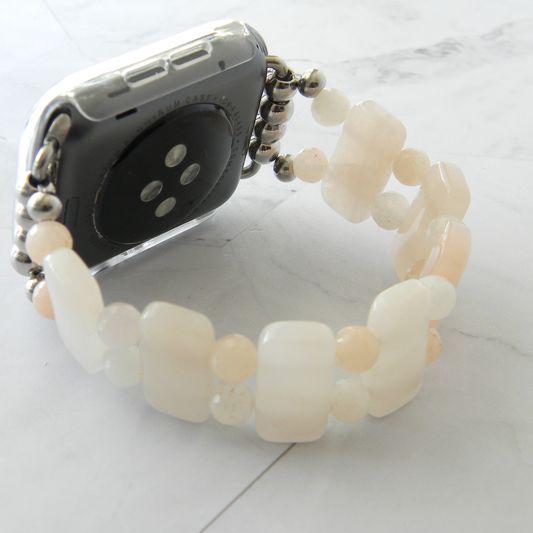 Pink Aventurine Gemstone Smartwatch Band for Apple Watch