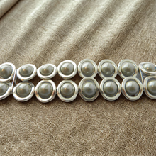 Load image into Gallery viewer, Silver Ovals and Silver Pearl Beads Watch Band for Samsung Watch
