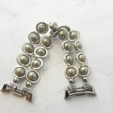 Load image into Gallery viewer, Silver Ovals and Silver Pearl Beads Watch Band for Samsung Watch
