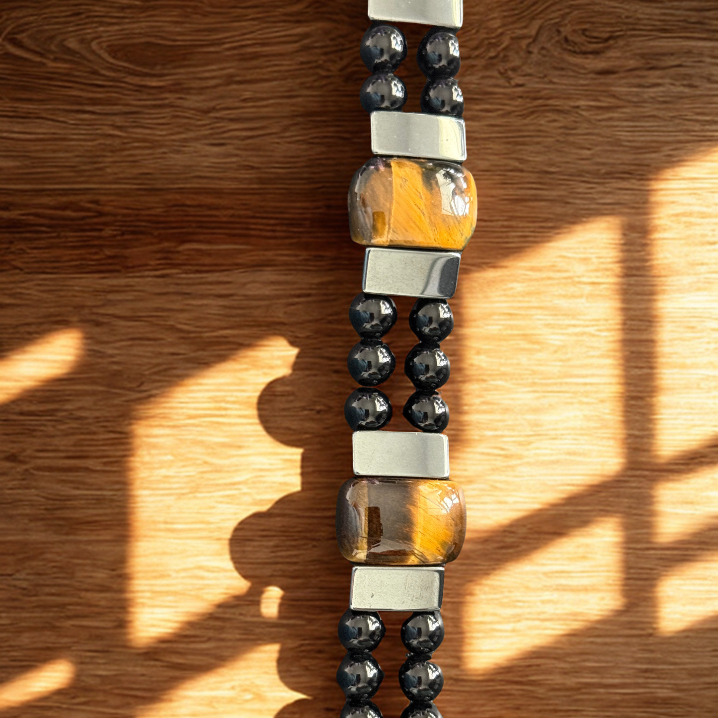 Tiger’s Eye, Hematite & Onyx Smartwatch Band fits Apple Watch