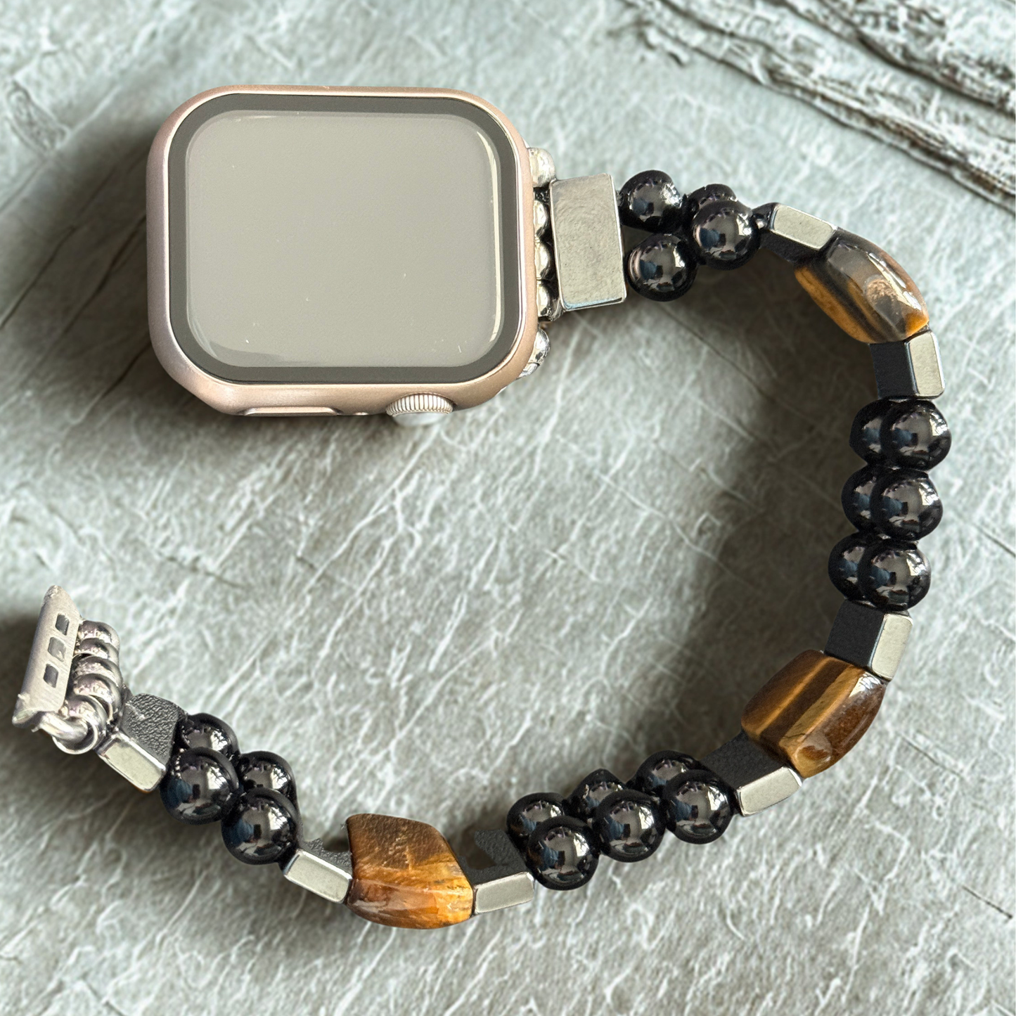 Tiger’s Eye, Hematite & Onyx Smartwatch Band fits Apple Watch