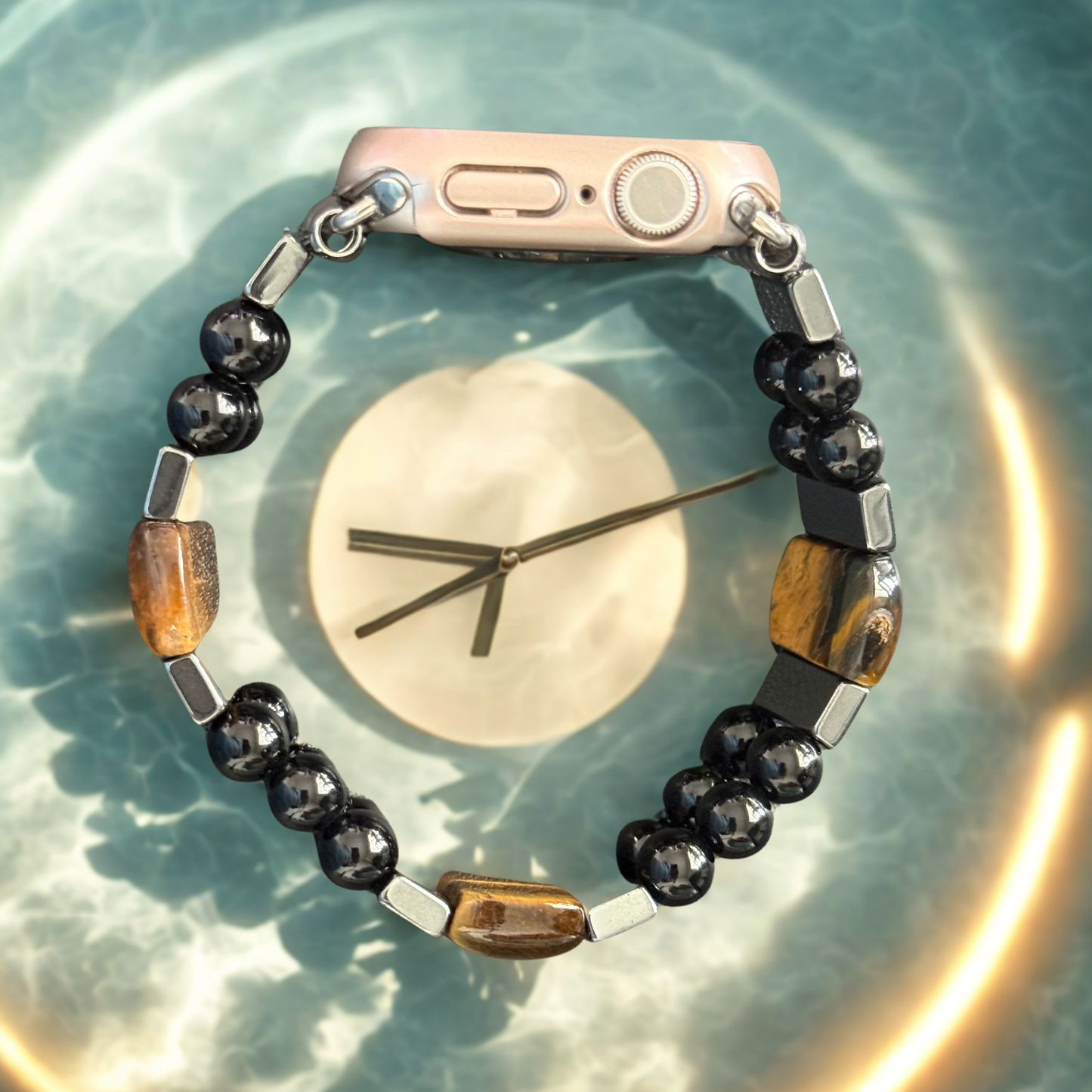 Tiger’s Eye, Hematite & Onyx Smartwatch Band fits Apple Watch