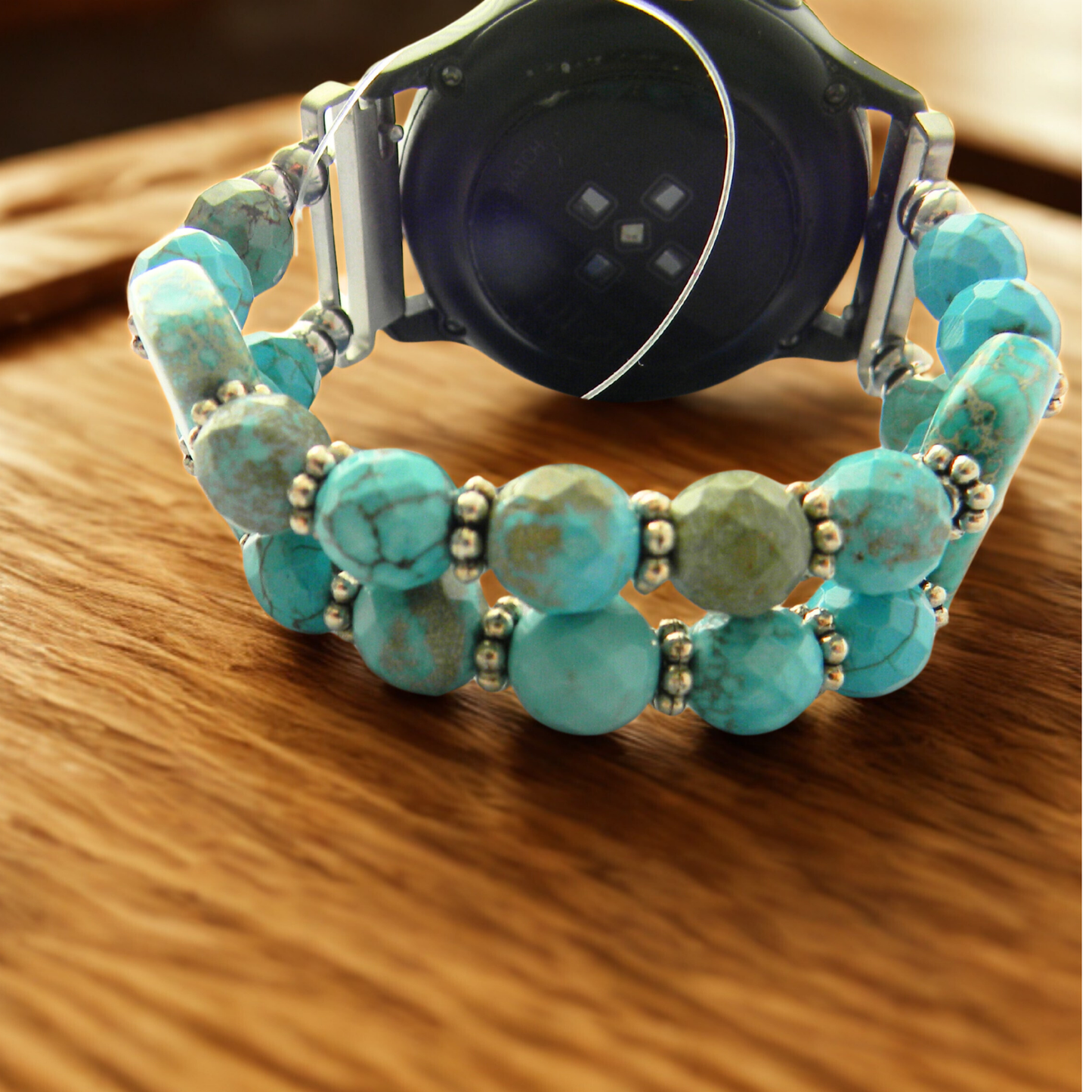 Aqua Jasper & Turquoise Smartwatch Band for Samsung Watch | Handmade Gemstone Bracelet