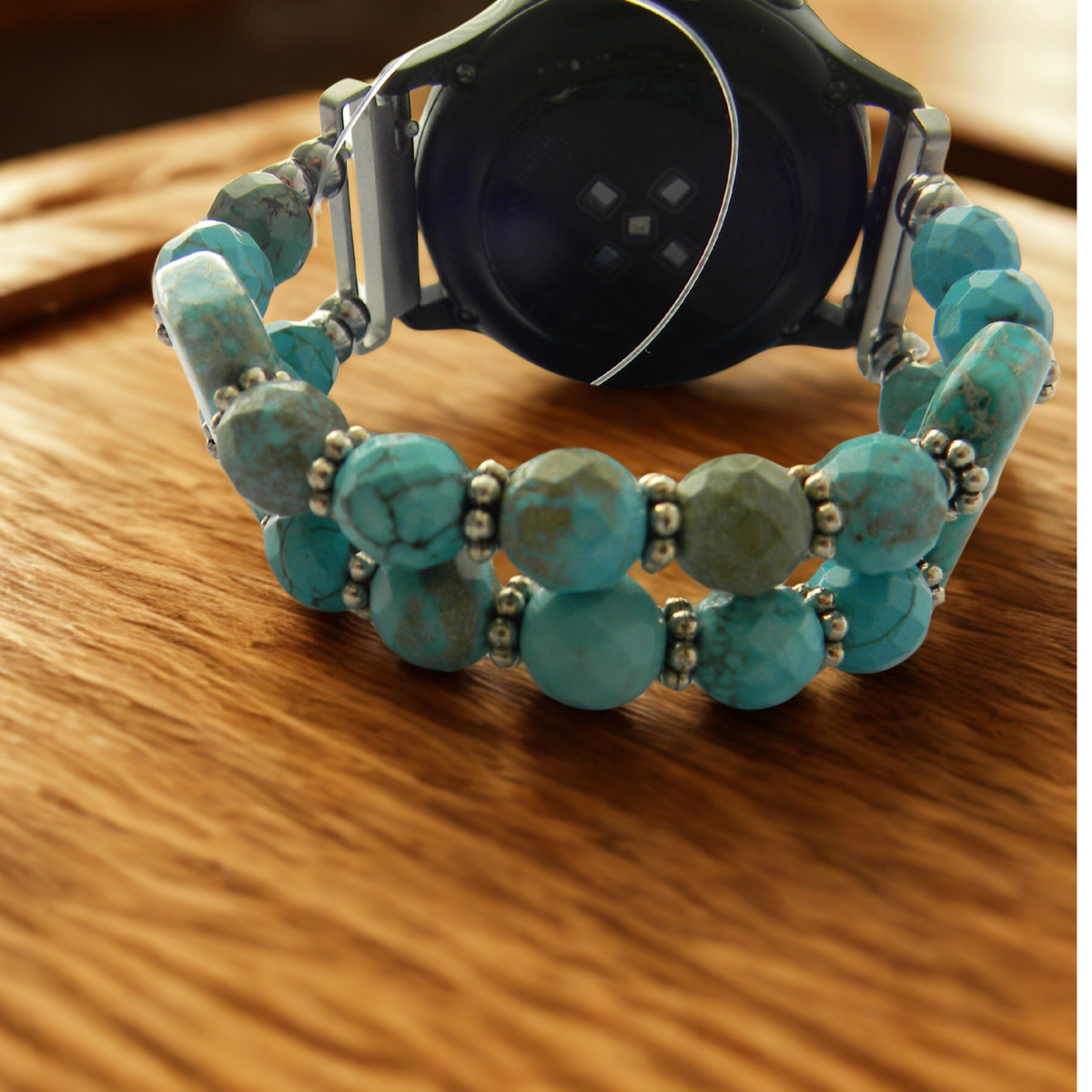 Aqua Jasper & Turquoise Smartwatch Band for Samsung Watch | Handmade Gemstone Bracelet
