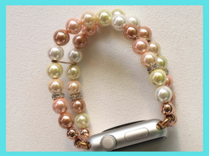 Floral and White Shell Pearls Watch Band for Apple Watch