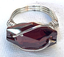 Load image into Gallery viewer, Ruby Crystal Hexagon Ring Sterling Silver
