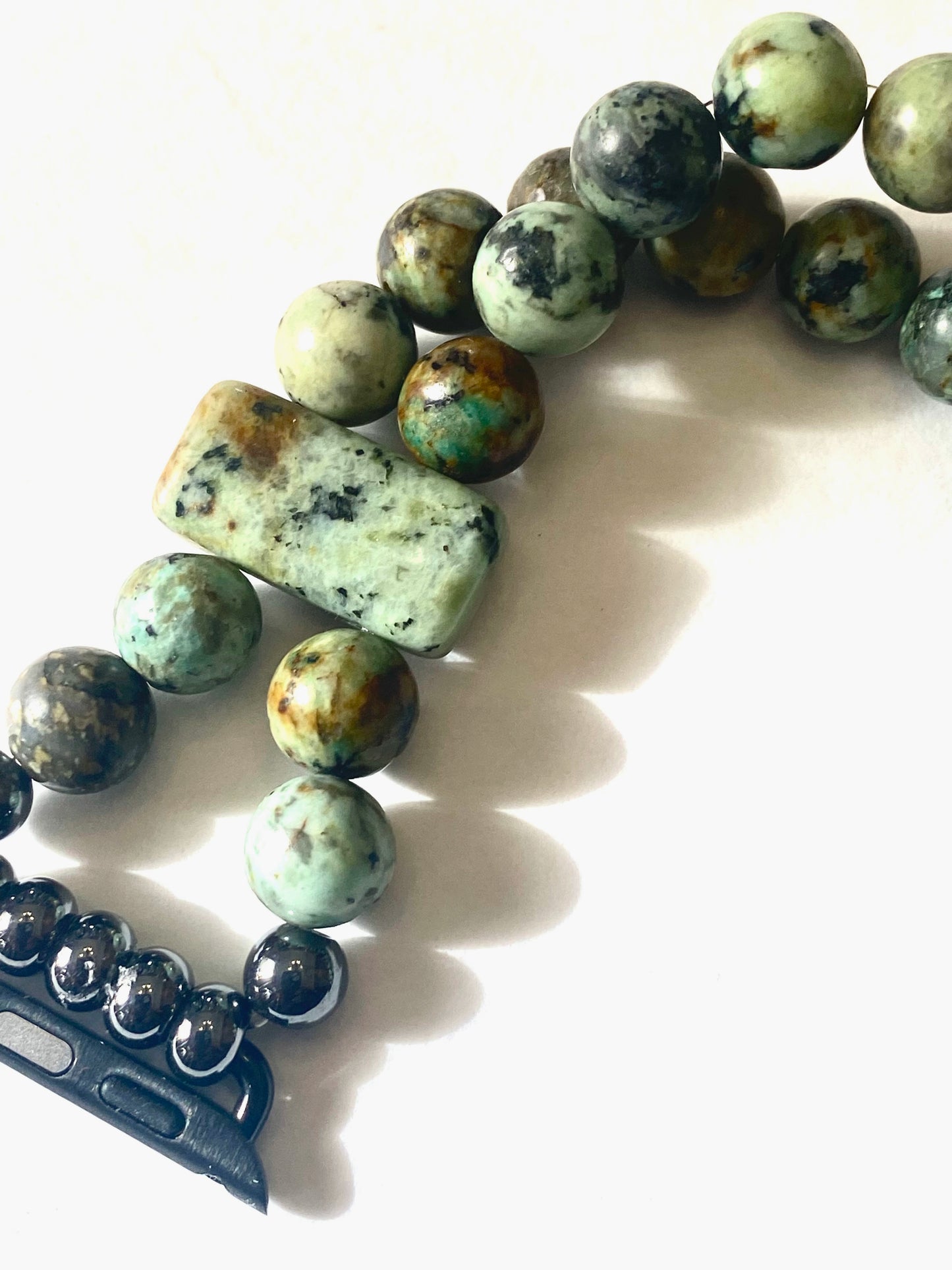 African Turquoise Apple Watch Band | Handmade Gemstone Bracelet