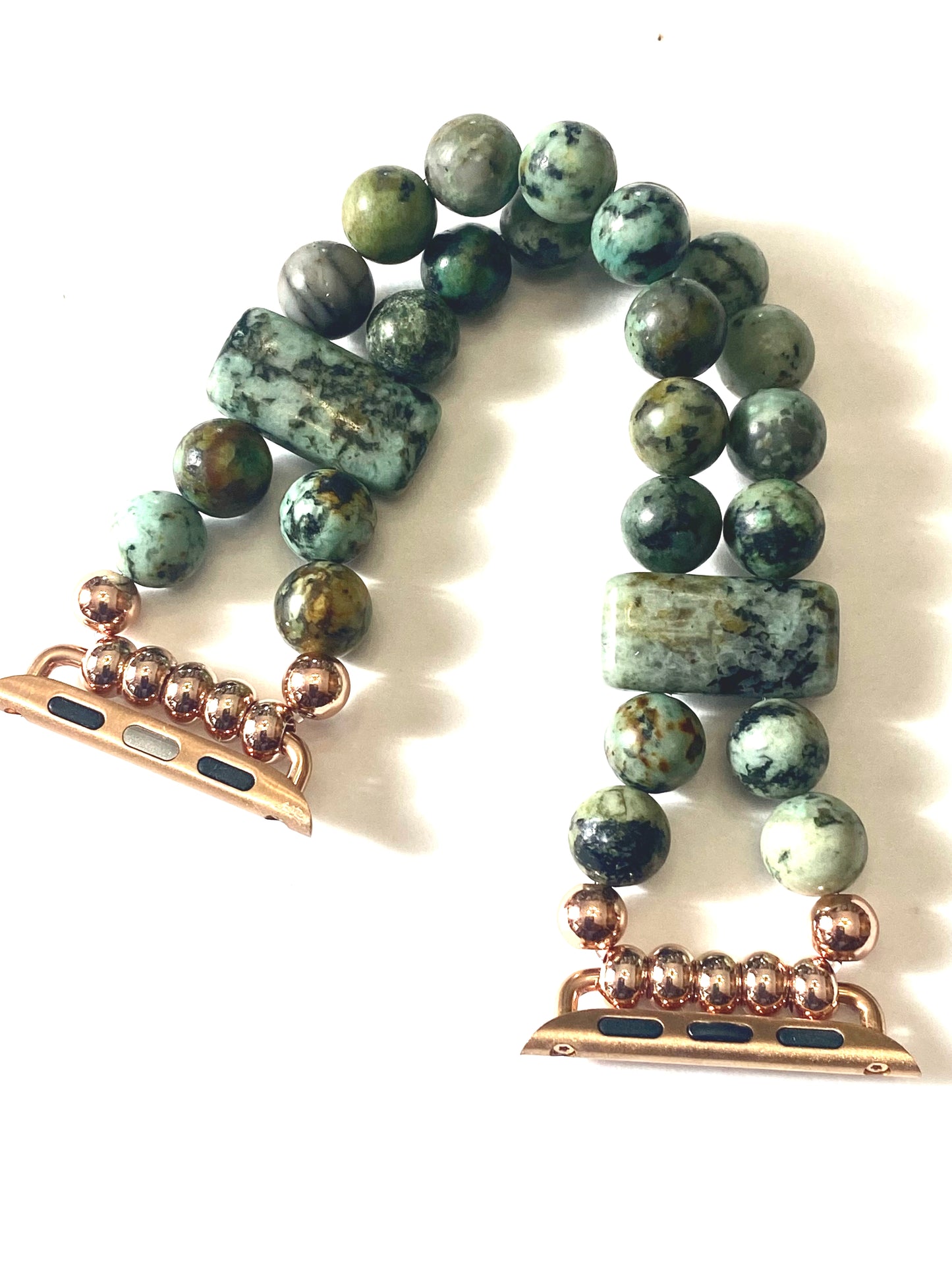 African Turquoise Apple Watch Band | Handmade Gemstone Bracelet