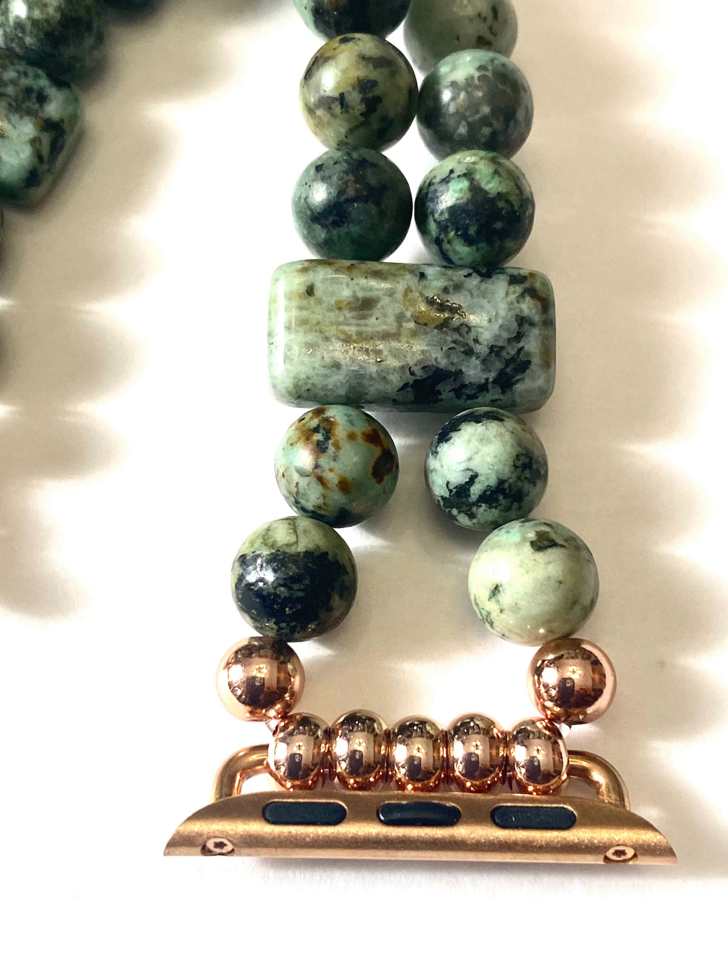 African Turquoise Apple Watch Band | Handmade Gemstone Bracelet