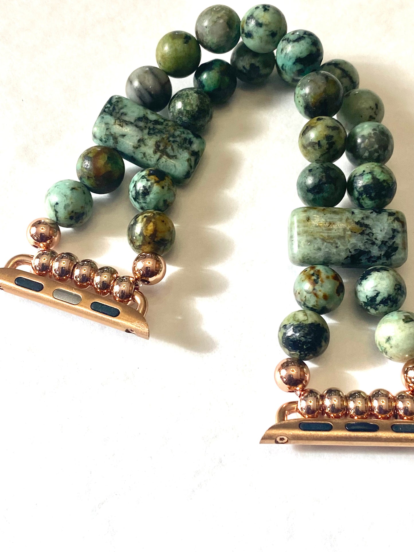 African Turquoise Apple Watch Band | Handmade Gemstone Bracelet