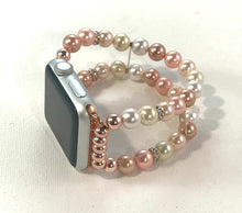 Load image into Gallery viewer, Floral and White Shell Pearls Watch Band for Apple Watch
