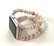 Load image into Gallery viewer, Floral and White Shell Pearls Watch Band for Apple Watch
