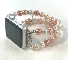 Load image into Gallery viewer, Floral and White Shell Pearls Watch Band for Apple Watch
