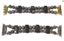 Load image into Gallery viewer, Labradorite and Silver Gray Crazy Lace Watch Band for Apple Watch
