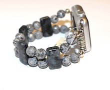 Load image into Gallery viewer, Labradorite and Silver Gray Crazy Lace Watch Band for Apple Watch
