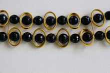 Load image into Gallery viewer, Black Obsidian and Gold Ovals Watch Band for Apple Watch
