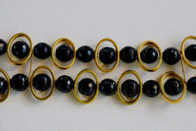 Load image into Gallery viewer, Black Obsidian and Gold Ovals Watch Band for Apple Watch
