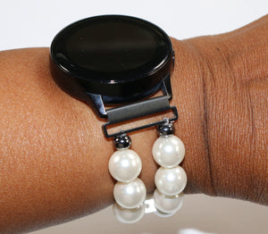 Watch Band for Samsung Watch, White Pearl Watch Bracelet