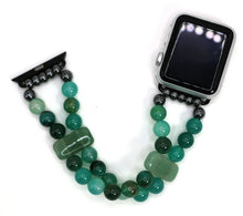 Load image into Gallery viewer, Green Onyx and Green Aventurine Bracelet Watch Band for Apple Watch
