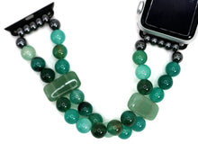 Load image into Gallery viewer, Green Onyx and Green Aventurine Bracelet Watch Band for Apple Watch
