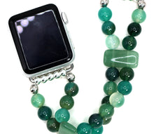Load image into Gallery viewer, Green Onyx and Green Aventurine Bracelet Watch Band for Apple Watch
